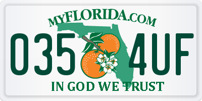 FL license plate 0354UF