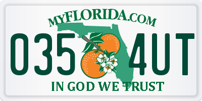 FL license plate 0354UT