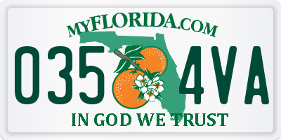 FL license plate 0354VA