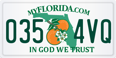 FL license plate 0354VQ