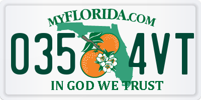 FL license plate 0354VT
