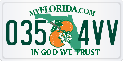 FL license plate 0354VV