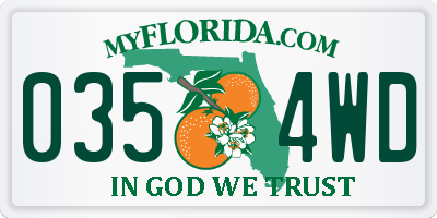 FL license plate 0354WD
