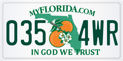 FL license plate 0354WR