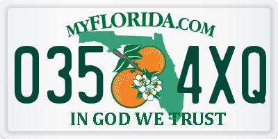 FL license plate 0354XQ