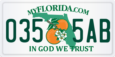 FL license plate 0355AB