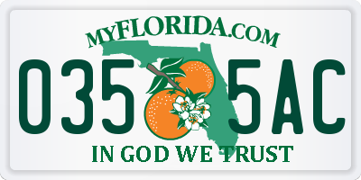FL license plate 0355AC