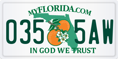 FL license plate 0355AW