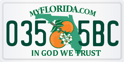 FL license plate 0355BC