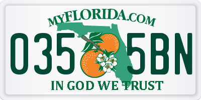 FL license plate 0355BN