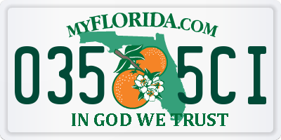 FL license plate 0355CI