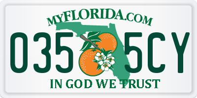 FL license plate 0355CY