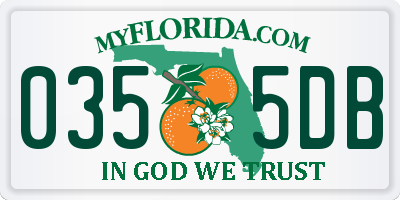 FL license plate 0355DB