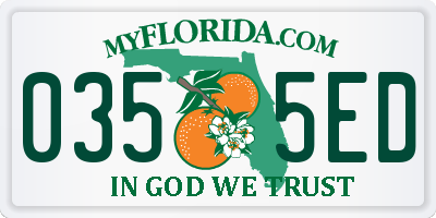 FL license plate 0355ED