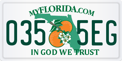 FL license plate 0355EG