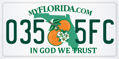 FL license plate 0355FC