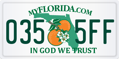 FL license plate 0355FF