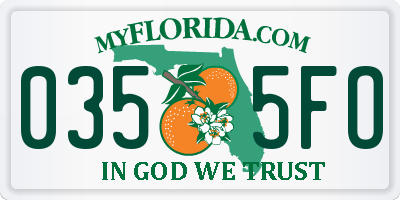 FL license plate 0355FO