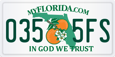 FL license plate 0355FS