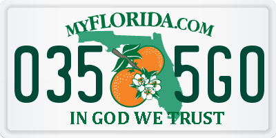 FL license plate 0355GO