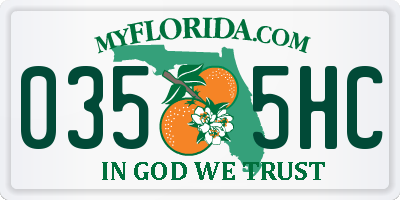 FL license plate 0355HC