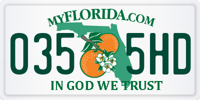 FL license plate 0355HD