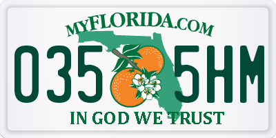 FL license plate 0355HM