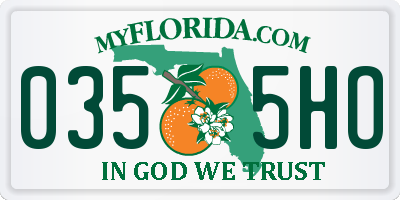 FL license plate 0355HO