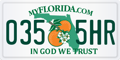FL license plate 0355HR