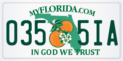 FL license plate 0355IA