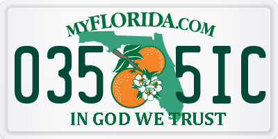 FL license plate 0355IC