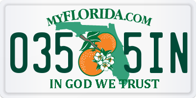 FL license plate 0355IN