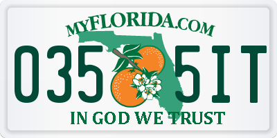 FL license plate 0355IT