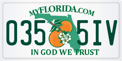FL license plate 0355IV