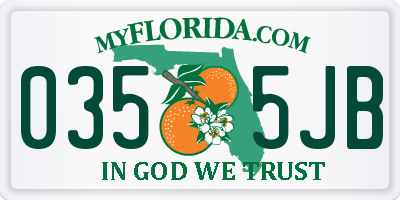 FL license plate 0355JB