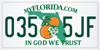 FL license plate 0355JF