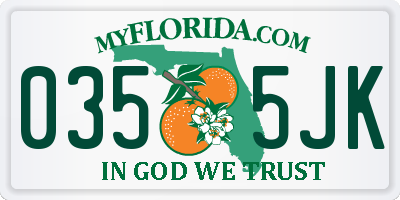 FL license plate 0355JK