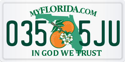 FL license plate 0355JU