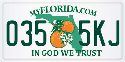FL license plate 0355KJ