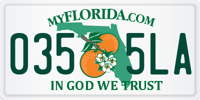 FL license plate 0355LA