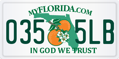 FL license plate 0355LB