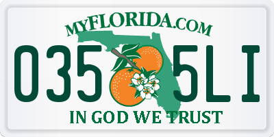 FL license plate 0355LI