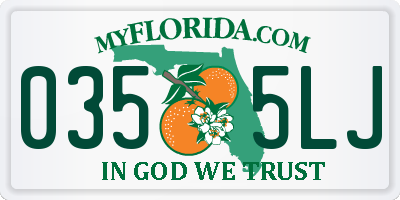 FL license plate 0355LJ