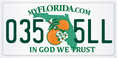 FL license plate 0355LL