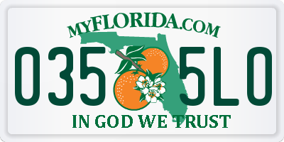 FL license plate 0355LO