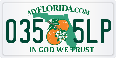 FL license plate 0355LP