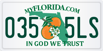 FL license plate 0355LS