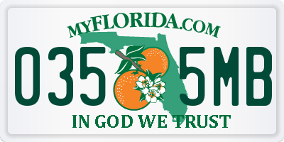 FL license plate 0355MB