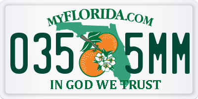 FL license plate 0355MM