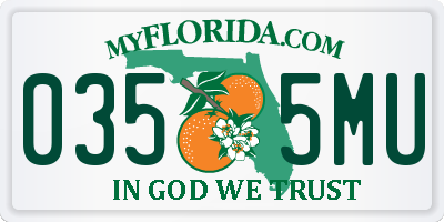 FL license plate 0355MU